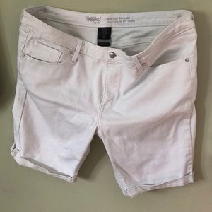 All white denim shorts